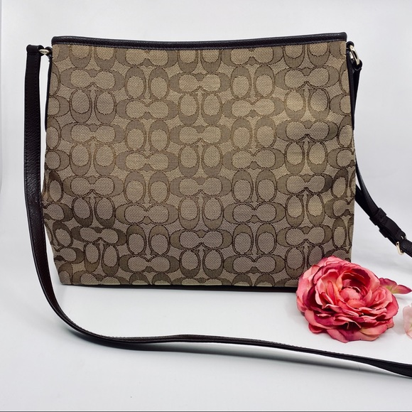 Coach F55363 Outline Signature Zip File Crossbody - Picture 10 of 12